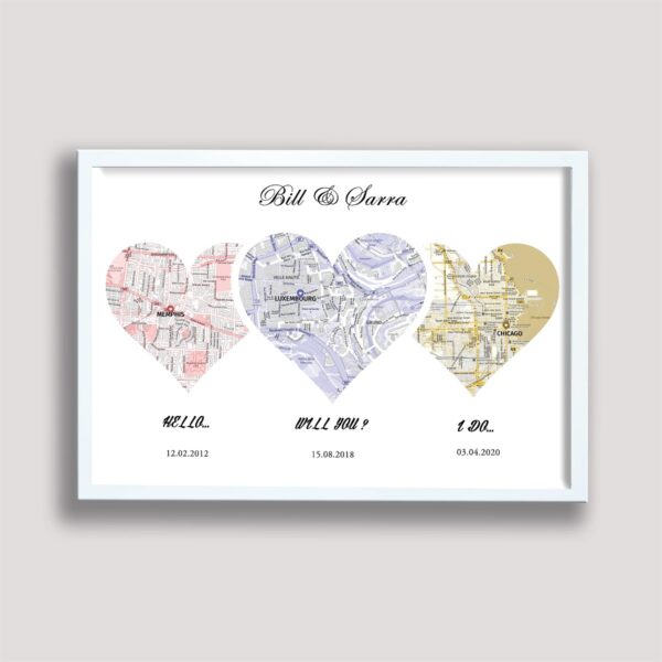 hello i do map framed canvas white frame