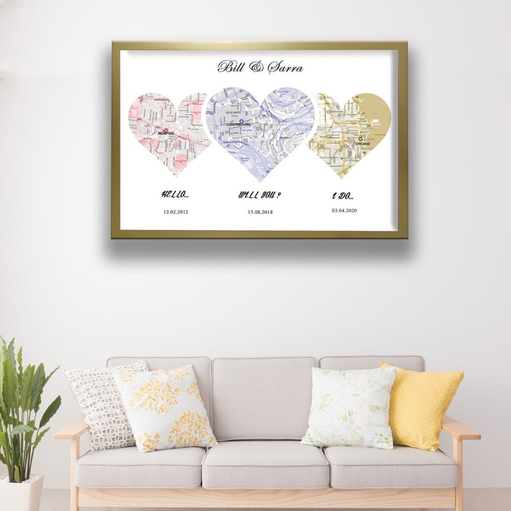 hello i do map gold floating frame canvas