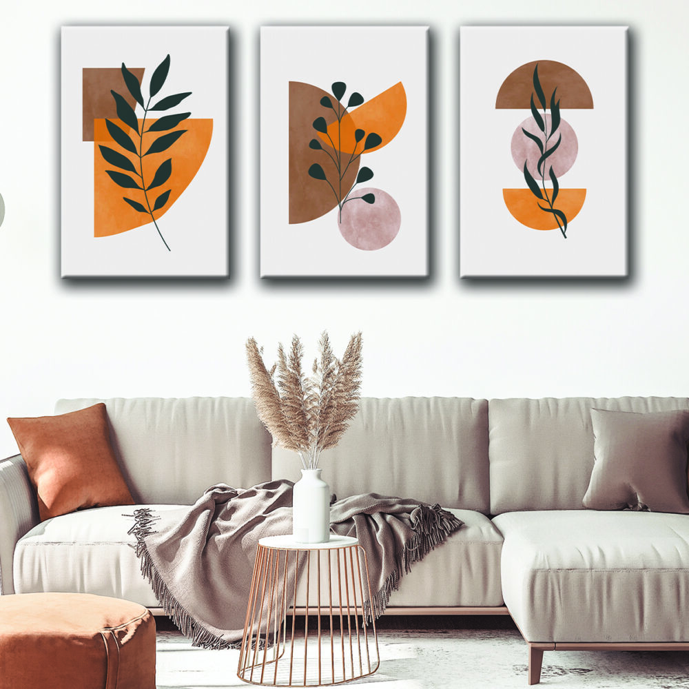 minimalist botanical canvas wall decor