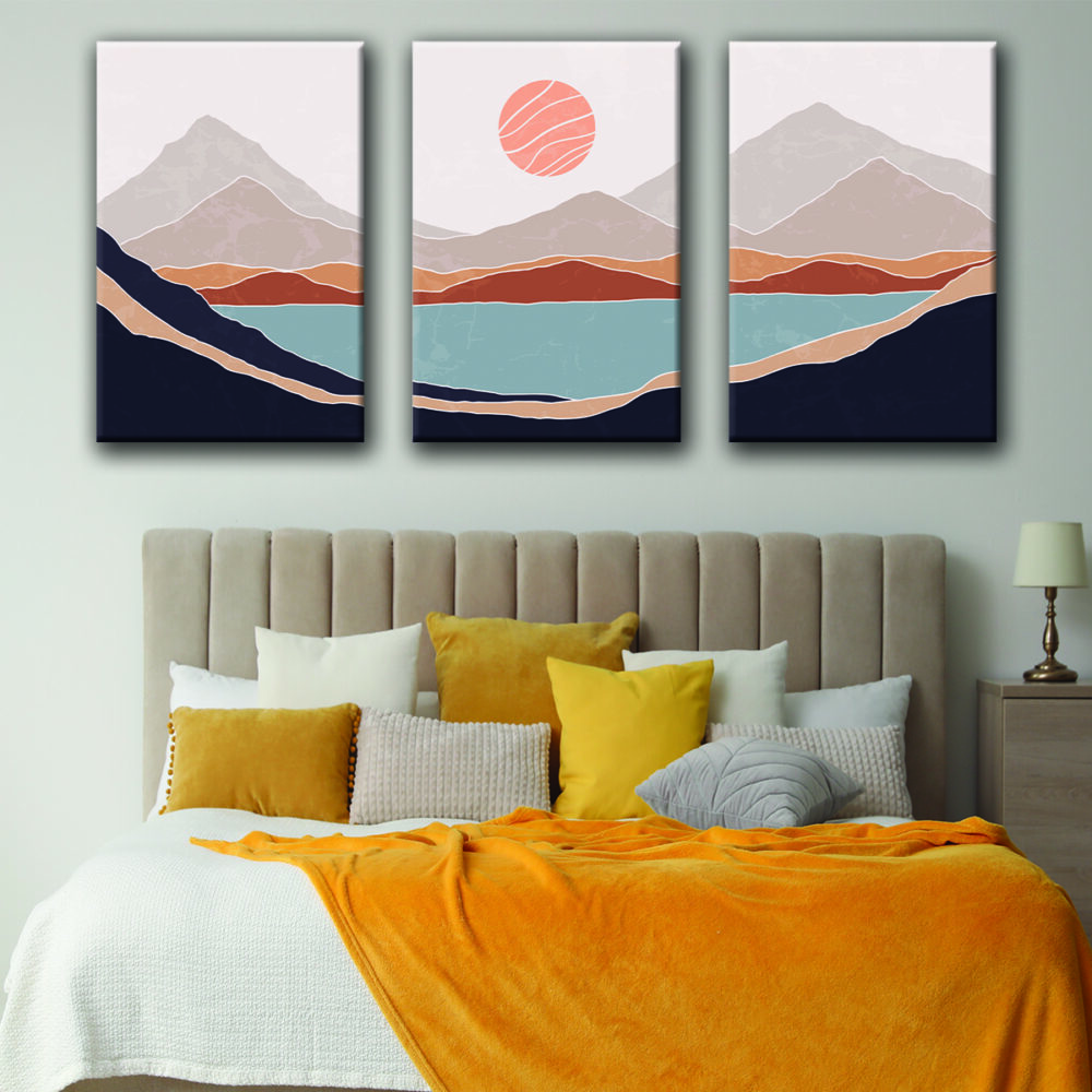 minimalist sunrise canvas art