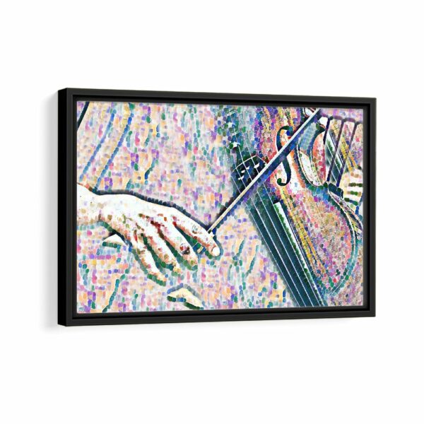 mosaic violin framed canvas black frame