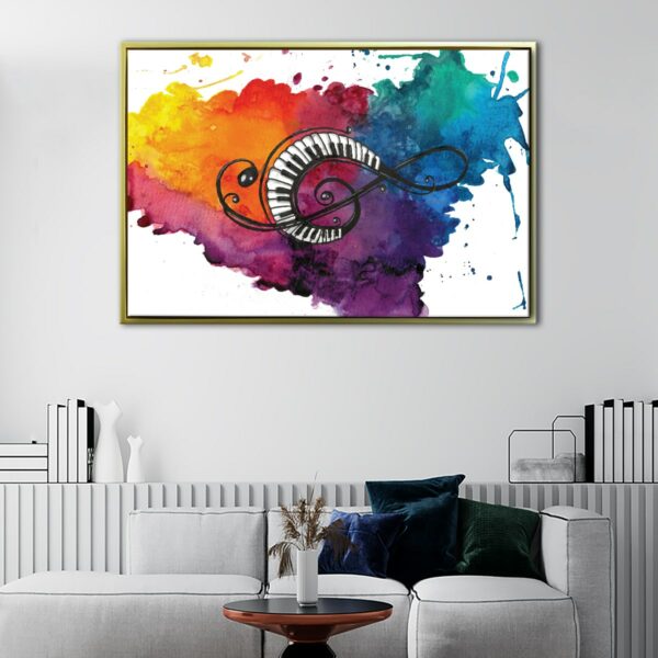 piano notes floating frame canvas
