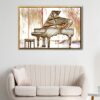 piano sketch floating frame canvas