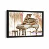 piano sketch framed canvas black frame