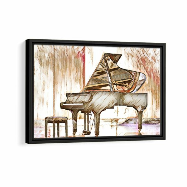 piano sketch framed canvas black frame