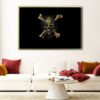 pirate skull floating frame canvas