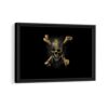 pirate skull framed canvas black frame