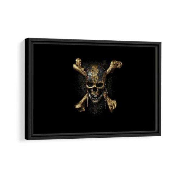 pirate skull framed canvas black frame