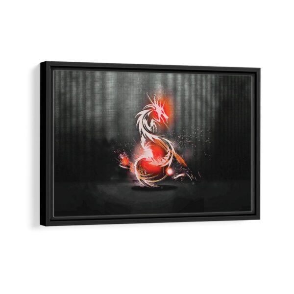 red dragon framed canvas black frame