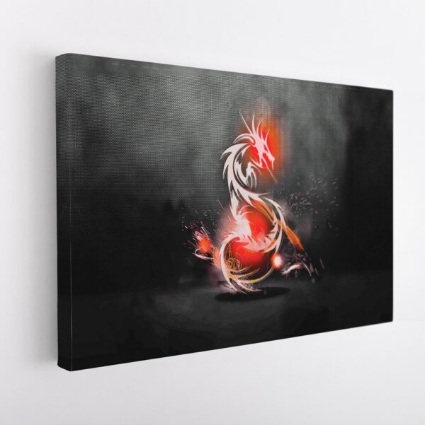 red dragon stretched canvas