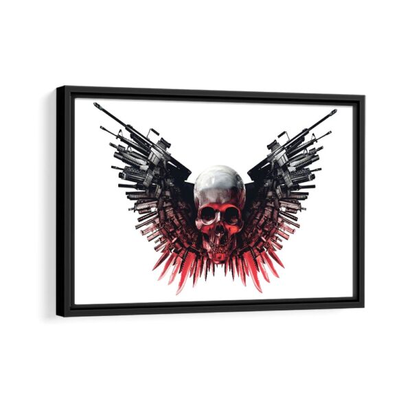 skull guns framed canvas black frame