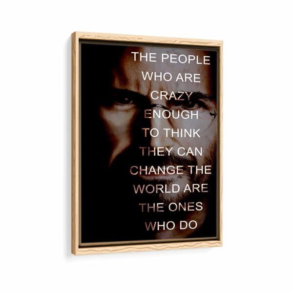 steve jobs quote framed canvas natural beige