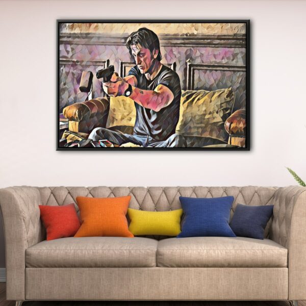 the gunman floating frame canvas