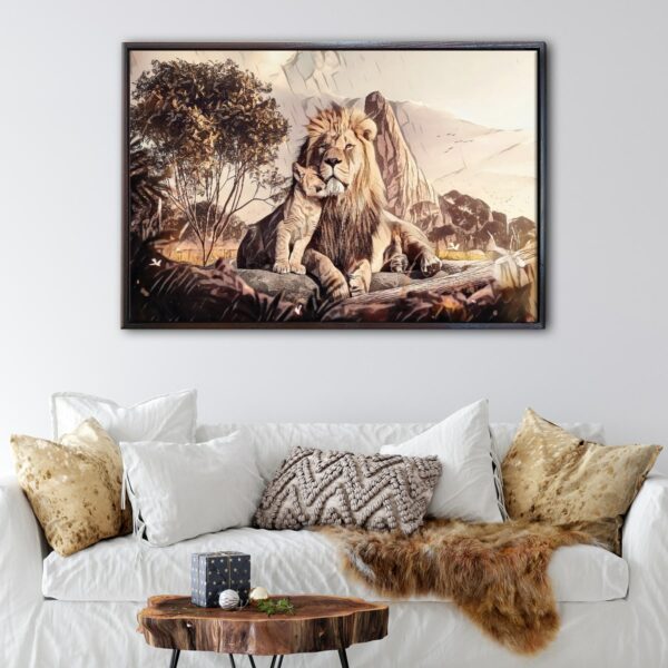 the lion king floating frame canvas