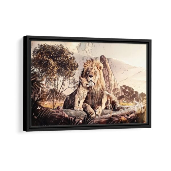 the lion king framed canvas black frame