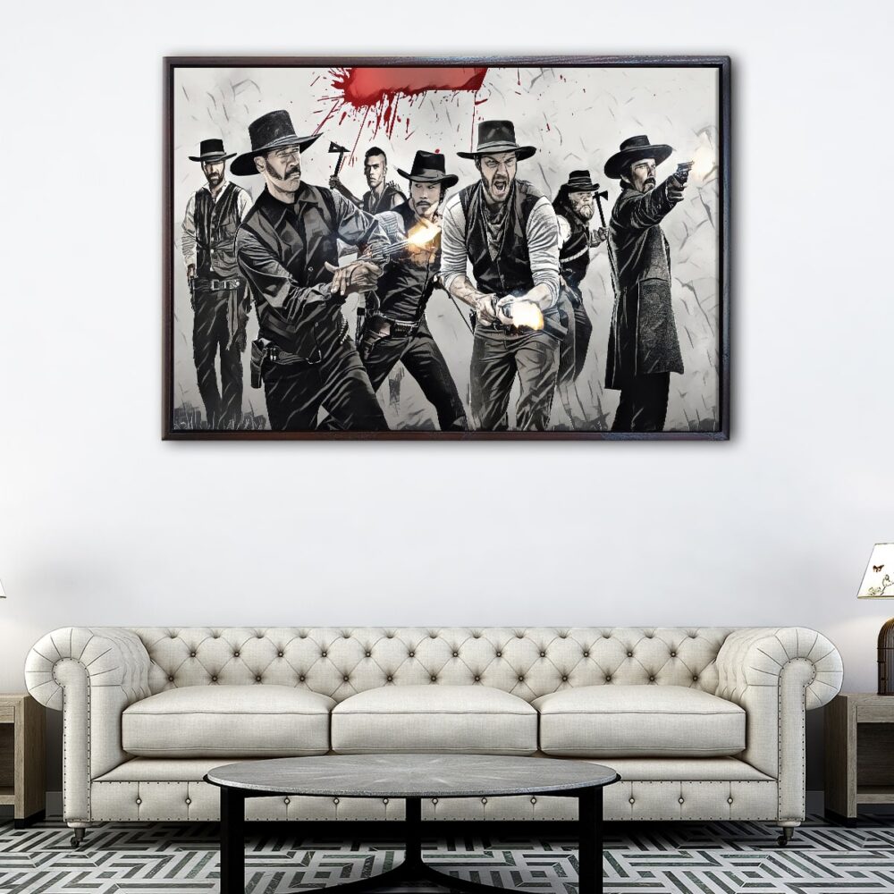 the magnificent seven floating frame canvas