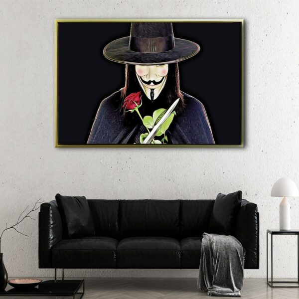 v for vendetta floating frame canvas