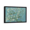 van gogh almond blossom framed canvas black frame