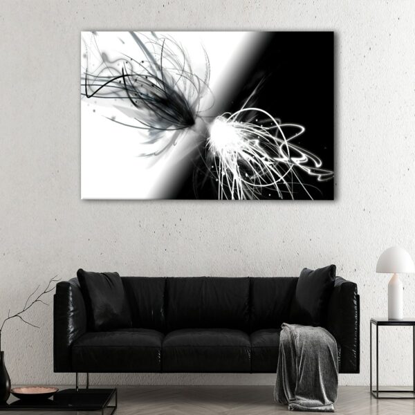 1 panels colliding lines canvas art