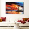 1 panels lighthouse sunset giclee canvas art