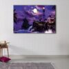 1 panels lighthouse under the moon canvas art