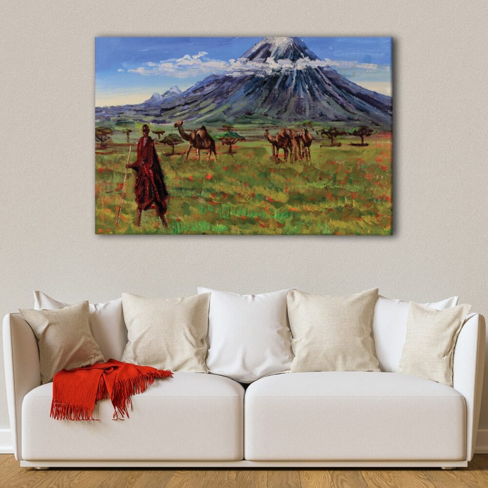 1 panels masai shepherd canvas art