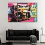 tableau tryptique boombox hip hop