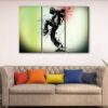 3 panels hip hop dancer canvas art