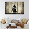 3 panels samurai warrior canvas art