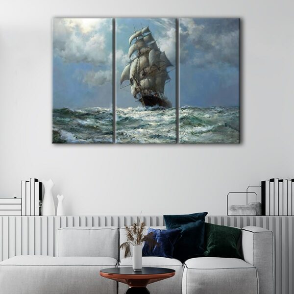 3 panels uncharted waters canvas art