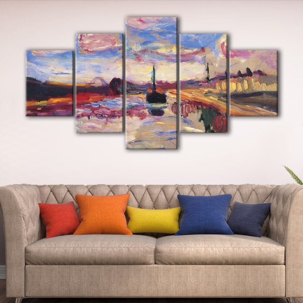 5 panels canal du midi canvas art