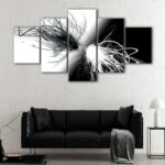 5 panels colliding lines canvas art