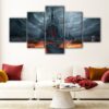 5 panels gothic castle canvas art