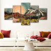 5 panels landscape painting canvas art