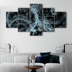 5 panels math magic canvas art