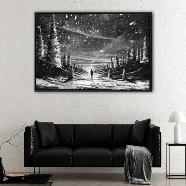 alone in the storm floating frame canvas