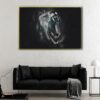 angry lion floating frame canvas