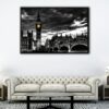 big ben by night floating frame canvas