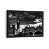 big ben by night framed canvas black frame