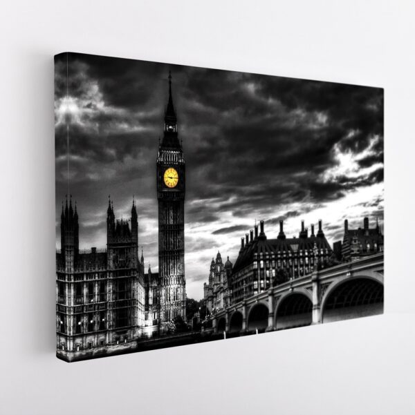 big ben by night stretched canvas