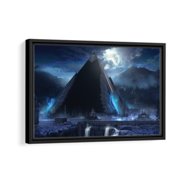 blue pyramid framed canvas black frame