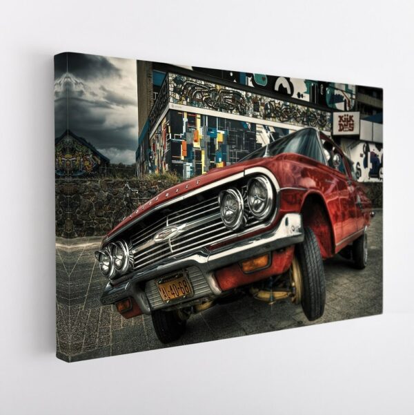  tableau sur toile imprimée chevy impala sautillante