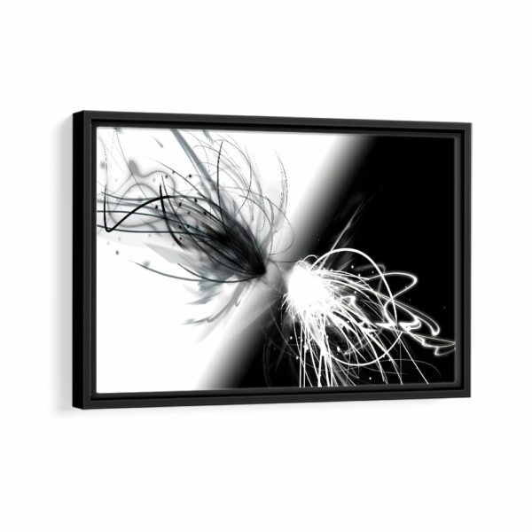 colliding lines framed canvas black frame