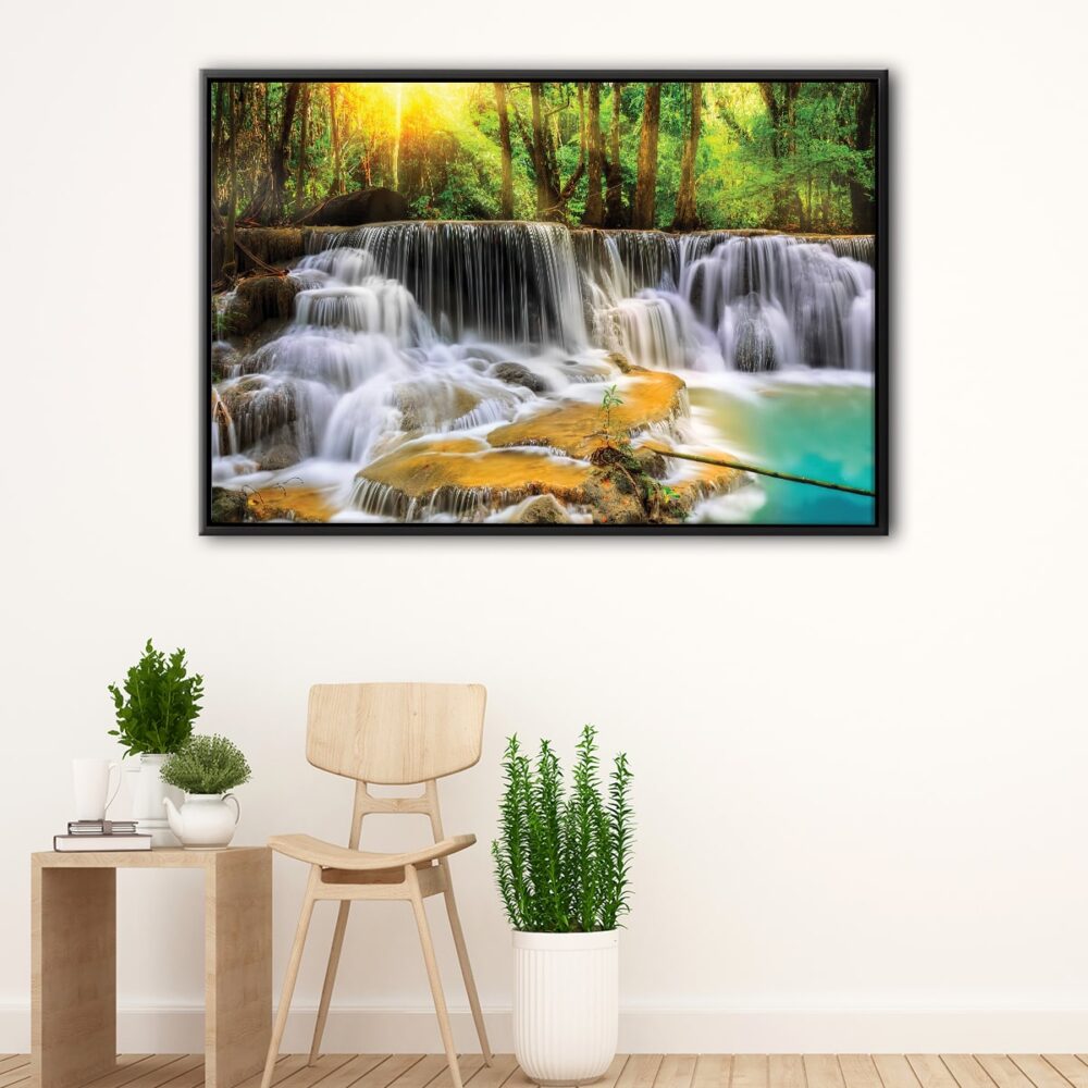 erawan falls floating frame canvas