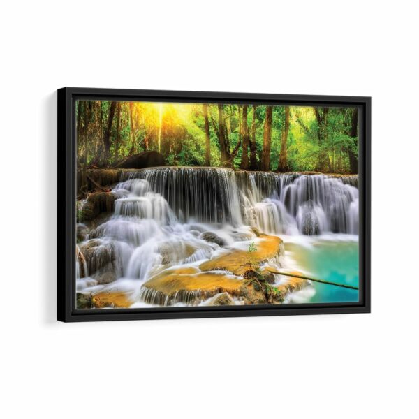 erawan falls framed canvas black frame