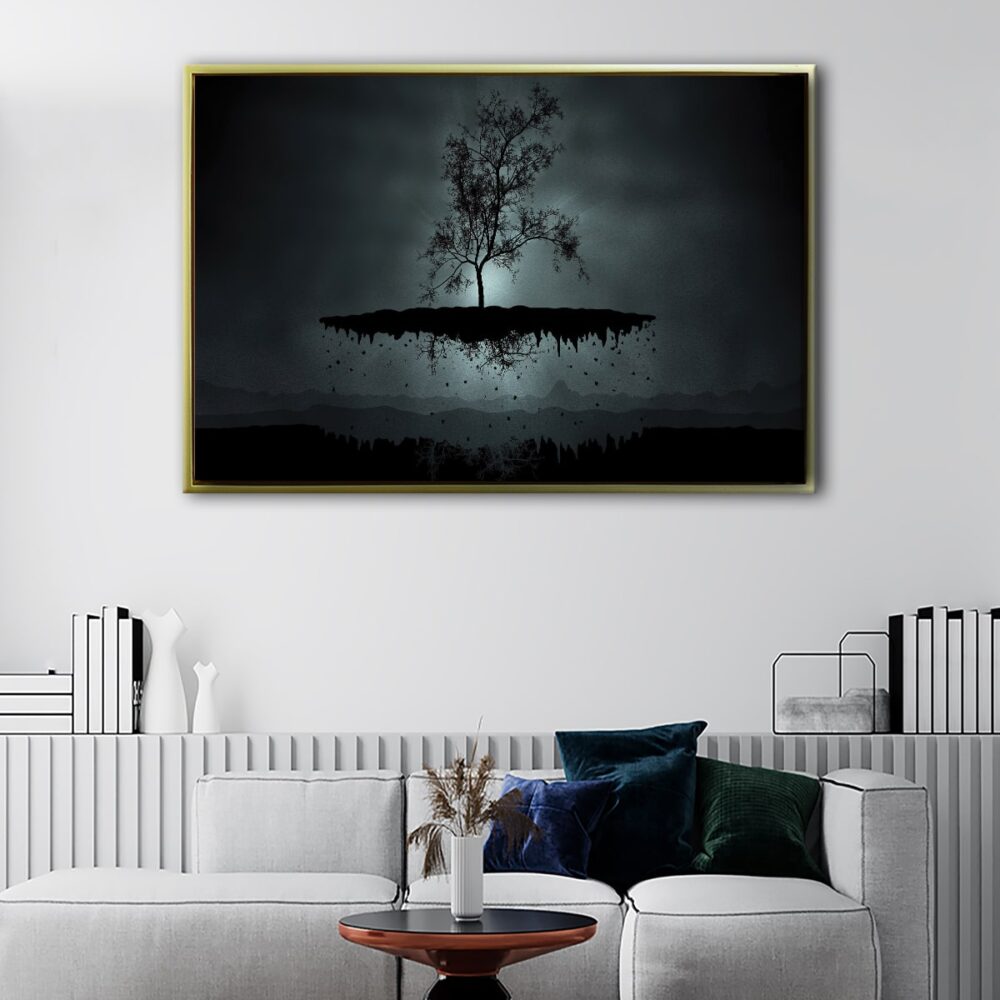 flying tree floating frame canvas