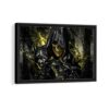 golden skull framed canvas black frame