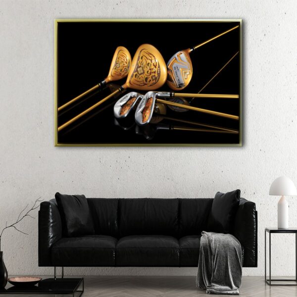 golf clubs floating frame canvas