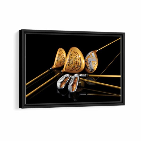 golf clubs framed canvas black frame