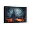 gothic castle framed canvas black frame